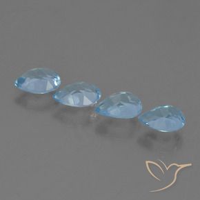 Topaz Gemstones in 6.6 x 4.7 mm Size for Sale, Topaz Stones in Sky Blue Color