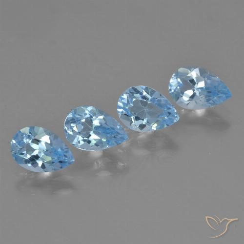 3.16ctw Natural Sky Blue Topaz, Pear Shape, VVS-VS