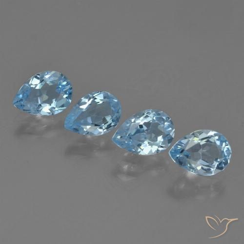 3.13ctw Natural Sky Blue Topaz, Pear Shape, VVS-VS