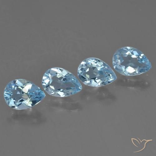 3.30ctw Natural Sky Blue Topaz, Pear Shape, VVS-VS