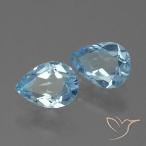 1.38 ctw Blue Topaz Stones, Natural Topaz in Pear Facet Shape for Sale