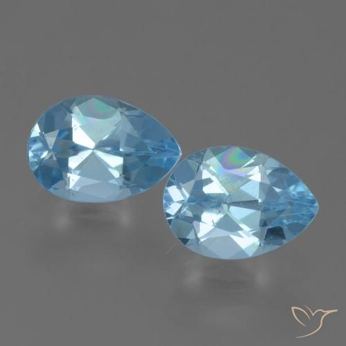 1.68 ct Loose Sky Blue Topaz, 7.1 x 5.1 mm Pear Cut From Brazil, Photo A