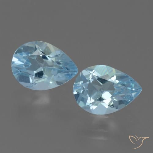 1.61 ct Loose Sky Blue Topaz, 7.1 x 5.1 mm Pear Cut From Brazil, Photo A