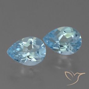 1.61 ctw Blue Topaz Stones, Natural Topaz in Pear Facet Shape for Sale