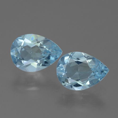 Azul Cielo Topacio Gema - 0.8ct Corte en forma de pera (ID: 455624)