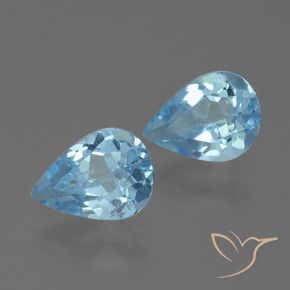 1.44 ctw Blue Topaz Stones, Natural Topaz in Pear Facet Shape for Sale