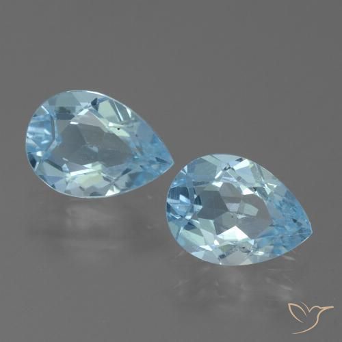 1.5 ct Loose Sky Blue Topaz, 7.1 x 5 mm Pear Cut From Brazil, Photo A