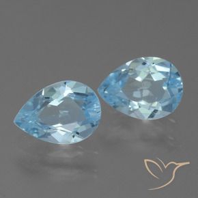 1.50 ctw Blue Topaz Stones, Natural Topaz in Pear Facet Shape for Sale