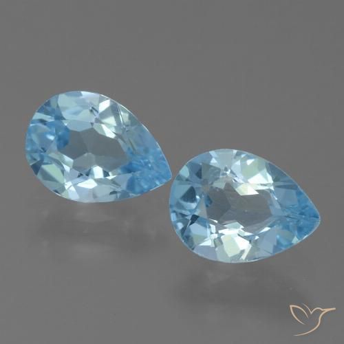 1.56 ct Loose Sky Blue Topaz, 7.1 x 5.1 mm Pear Cut From Brazil, Photo A