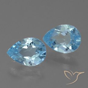1.56 ctw Blue Topaz Stones, Natural Topaz in Pear Facet Shape for Sale