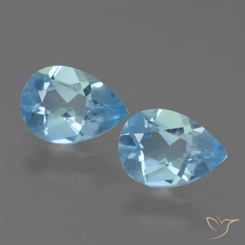 1.48 ct Loose Sky Blue Topaz, 7.1 x 5 mm Pear Cut From Brazil, Photo A