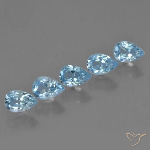 3.23ctw Natural Sky Blue Topaz, Pear Shape, VVS-VS