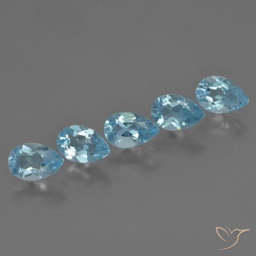 2.54ctw Natural Swiss Blue Topaz, Pear Shape, VS
