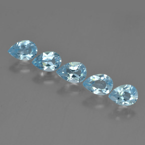 Baby Blue Topaz Gem - 0.5ct Pear Facet (ID: 455635)