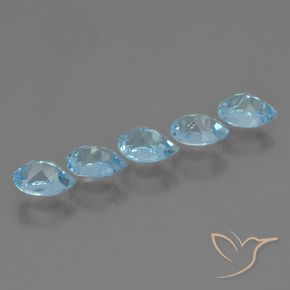 Topaz Gemstones in 6 x 4.2 mm Size for Sale, Topaz Stones in Sky Blue Color