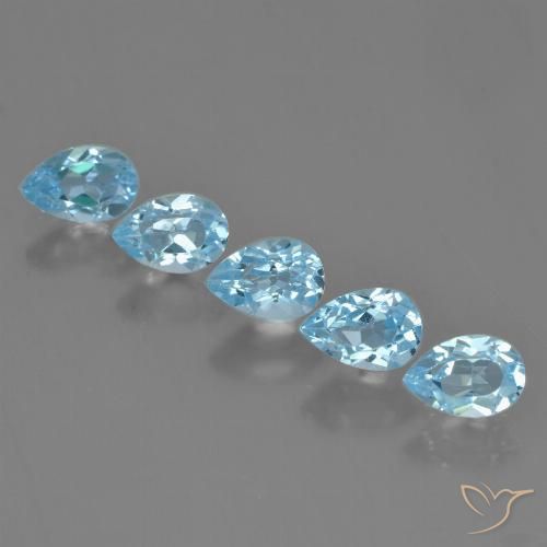 2.94ctw Natural Sky Blue Topaz, Pear Shape, VS