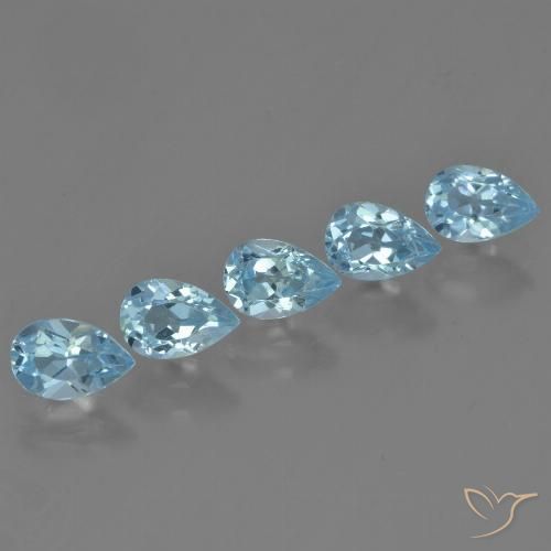 3.11ctw Natural Sky Blue Topaz, Pear Shape, VS
