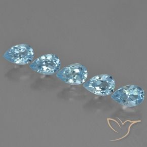 3.11 ctw Blue Topaz Stones, Natural Topaz in Pear Facet Shape for Sale