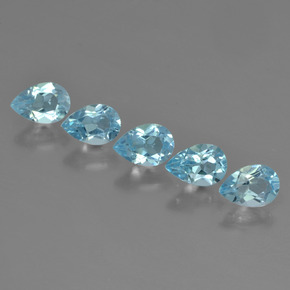 Medium Blue Топаз Камень - 0.5ct Фасетная Груша (ID: 455641)