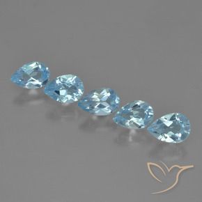 2.27 ctw Blue Topaz Stones, Natural Topaz in Pear Facet Shape for Sale
