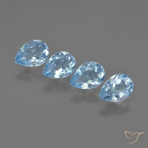 3.47ctw Natural Sky Blue Topaz, Pear Shape, VVS-VS