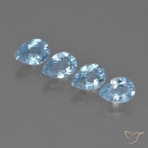 3.52ctw Natural Swiss Blue Topaz, Pear Shape, VVS-VS