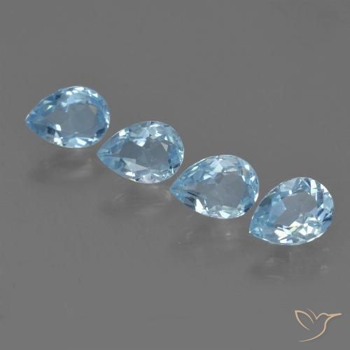 3.53ctw Natural Sky Blue Topaz, Pear Shape, VVS-VS
