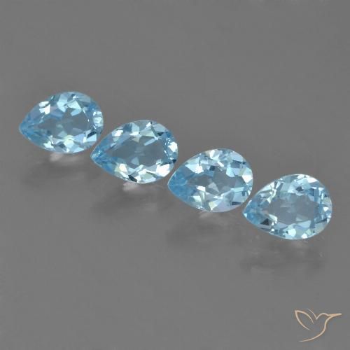 3.48ctw Natural Sky Blue Topaz, Pear Shape, VVS-VS