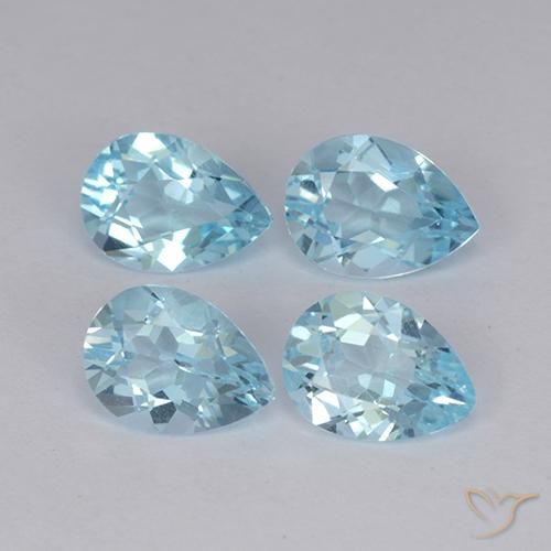 3.26ctw Natural Sky Blue Topaz, Pear Shape, VVS-VS