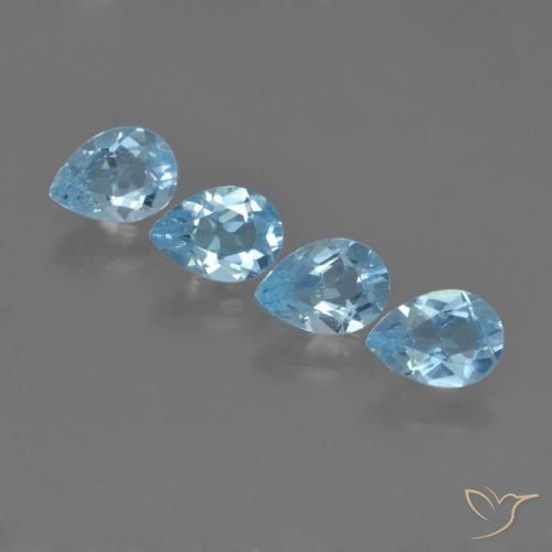 3.32ctw Natural Swiss Blue Topaz, Pear Shape, VVS-VS