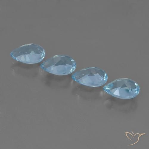 Topaz Gemstones in 7 x 5 mm (calibrated) Size for Sale, Topaz Stones in Swiss Blue Color