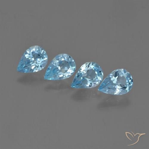 2.83ctw Natural Sky Blue Topaz, Pear Shape, VVS-VS