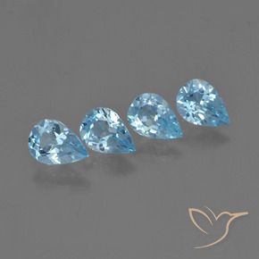 2.83 ctw Blue Topaz Stones, Natural Topaz in Pear Facet Shape for Sale