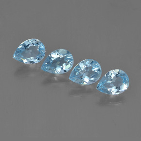 Celeste Topacio Gema - 0.8ct Corte en forma de pera (ID: 455676)