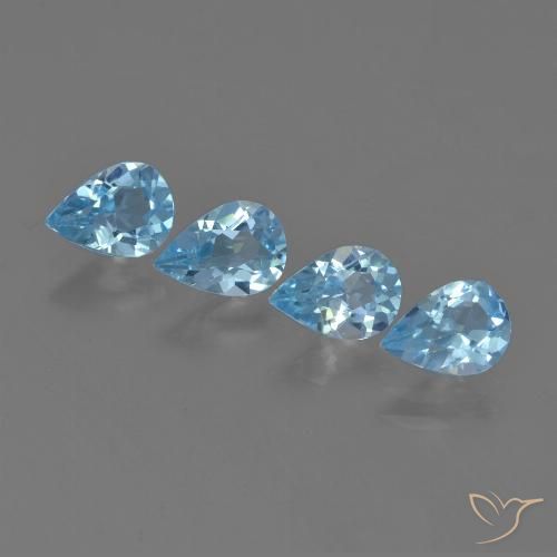 2.80ctw Natural Sky Blue Topaz, Pear Shape, VVS-VS