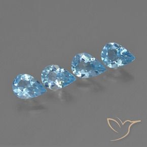 2.80 ctw Blue Topaz Stones, Natural Topaz in Pear Facet Shape for Sale