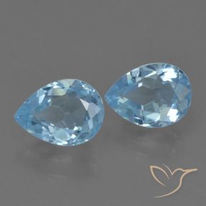 1.78 ctw Blue Topaz Stones, Natural Topaz in Pear Facet Shape for Sale