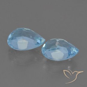 Topaz Gemstones in 7.2 x 5.2 mm Size for Sale, Topaz Stones in Swiss Blue Color