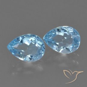 1.71 ctw Blue Topaz Stones, Natural Topaz in Pear Facet Shape for Sale