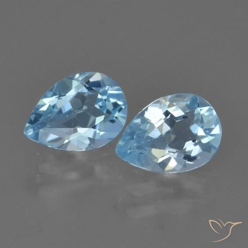 1.63 ct Loose Sky Blue Topaz, 7.1 x 5 mm Pear Cut From Brazil, Photo A