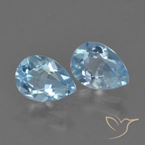 1.63 ctw Blue Topaz Stones, Natural Topaz in Pear Facet Shape for Sale