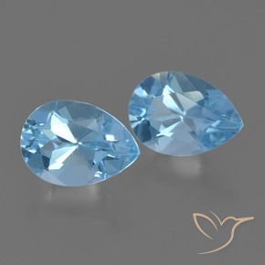 1.75 ctw Blue Topaz Stones, Natural Topaz in Pear Facet Shape for Sale