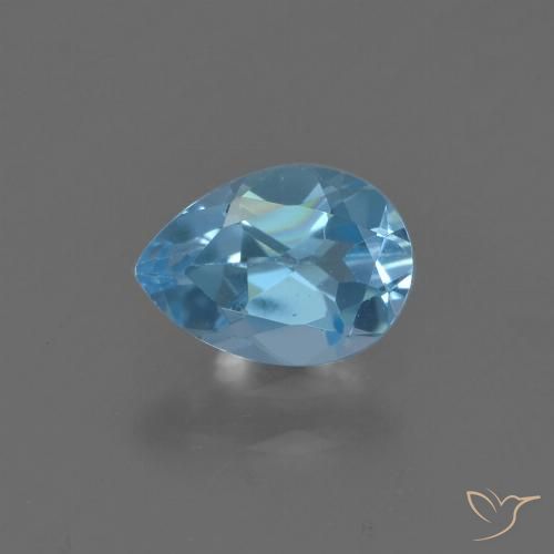 0.86ct Natural Swiss Blue Topaz, Pear Shape, VS, Photo A