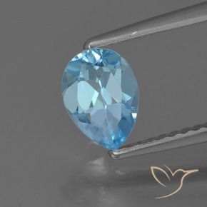 0.86 ct Blue Topaz Stone, Natural Topaz in Pear Facet Shape for Sale
