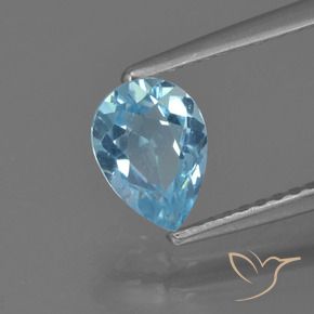 0.92 ct Blue Topaz Stone, Natural Topaz in Pear Facet Shape for Sale
