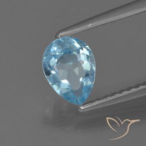 0.86 ct Blue Topaz Stone, Natural Topaz in Pear Facet Shape for Sale