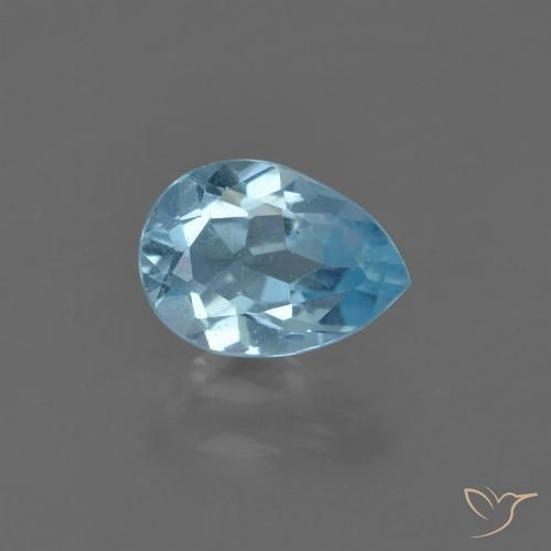 0.88ct Natural Swiss Blue Topaz, Pear Shape, VS, Photo A