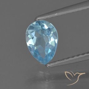 0.88 ct Blue Topaz Stone, Natural Topaz in Pear Facet Shape for Sale
