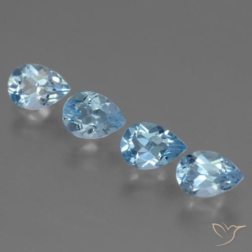 3.49ctw Natural Sky Blue Topaz, Pear Shape, VVS-VS