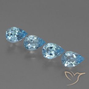 2.79 ctw Blue Topaz Stones, Natural Topaz in Pear Facet Shape for Sale